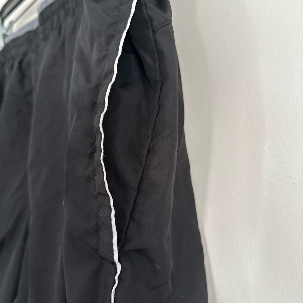 VTG Y2K Starter Pull On Track Pants Mens SzL Black Baggy Lined Swishy Wide Leg. - Picture 8 of 13